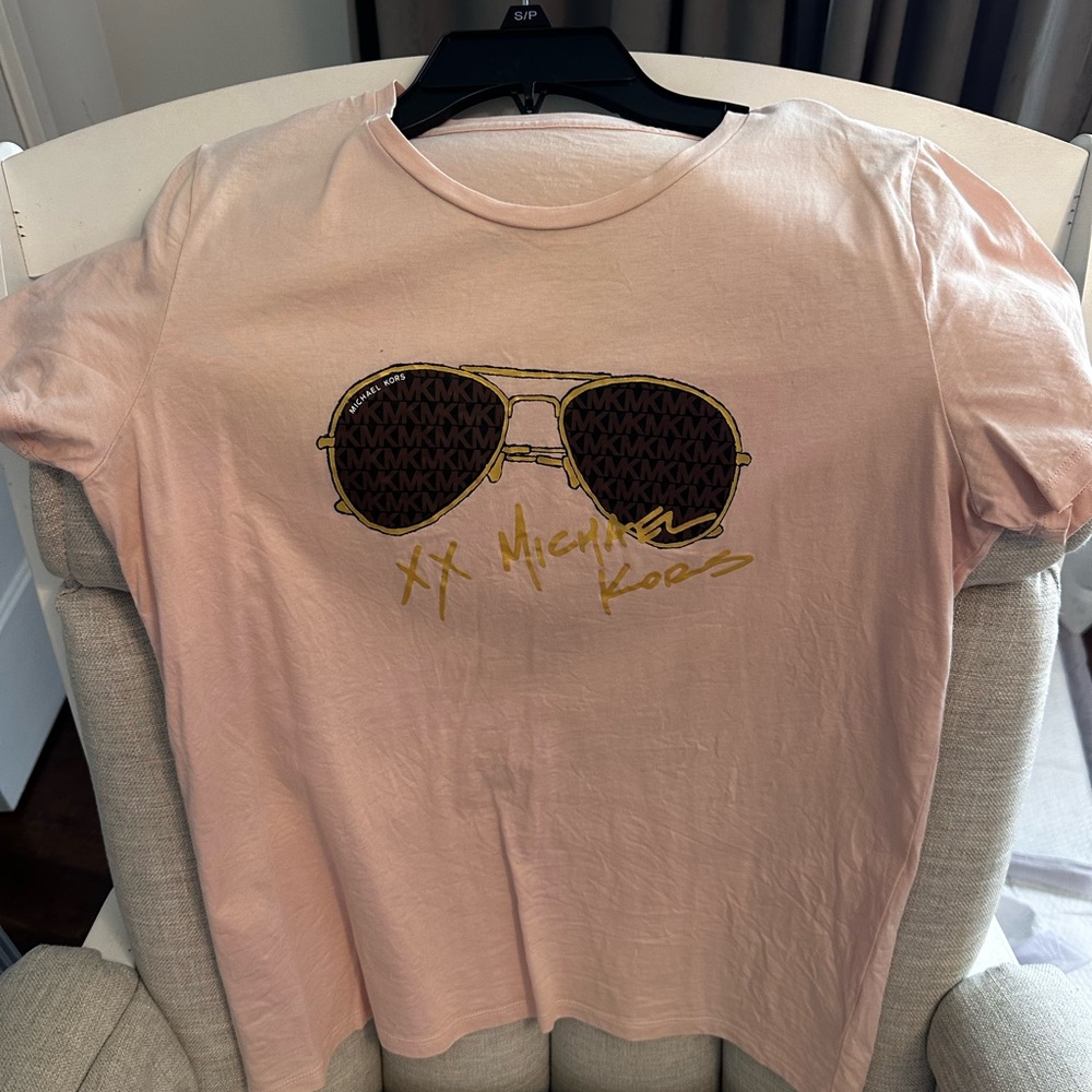 Michael Kors Light Pink T-Shirt with Sunglasses Graphic